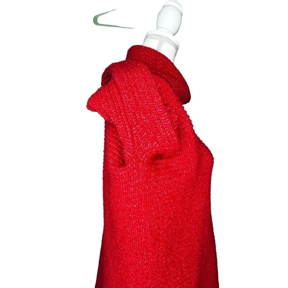 Pilcro Oversized Knit Cowl-Neck Sweater in Red/Orange Size X-Small - Picture 9 of 14
